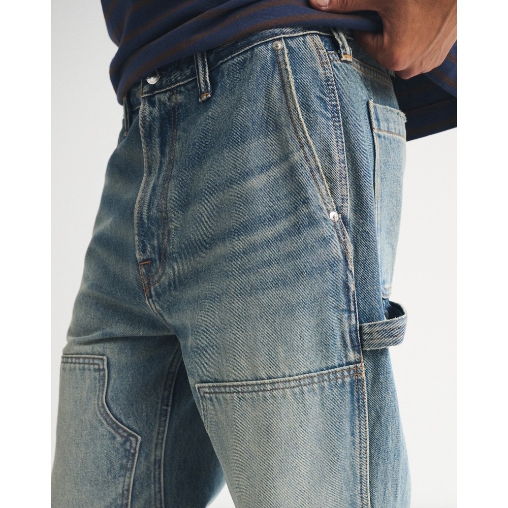Abercrombie & Fitch‎ Mens Workwear Jean Baggy Double Knee Carpenter Light 36x32